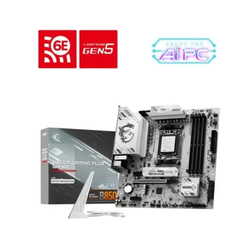 Placa Base MSI B850M GAMING PLUS WiFi6E B850 AM5 DDR5 mATX M.2 PCIe 5.0 RGB
