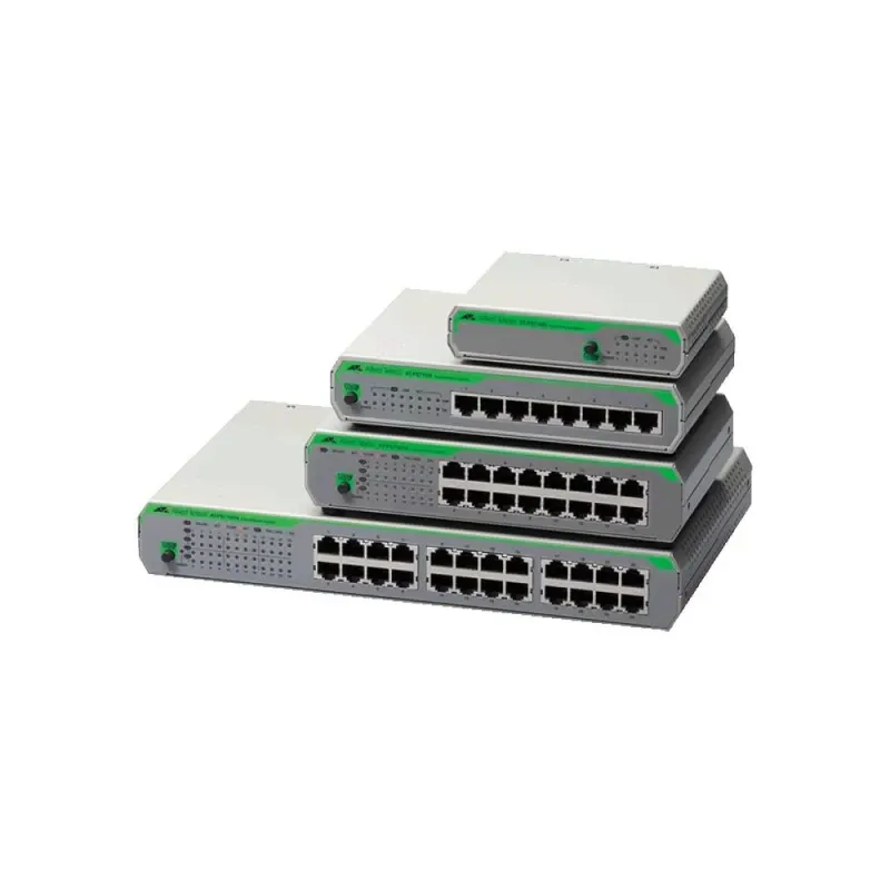 Allied Telesis 8-port 10/100TX unmanaged switch with internal PSU, EU Power Cord