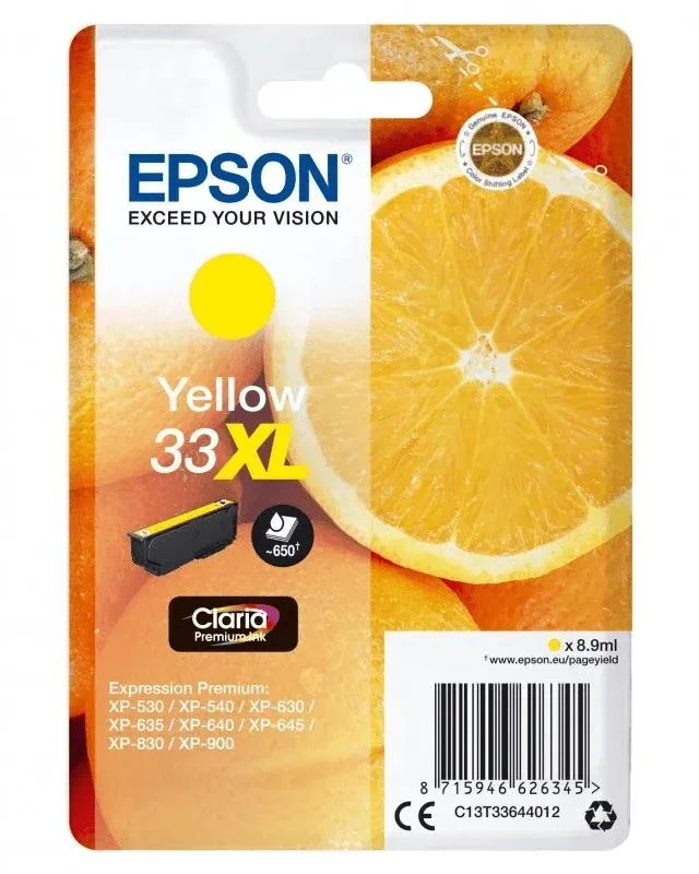 TINTEIRO EPSON AMARELO 33XL Amarelo PREMIUM