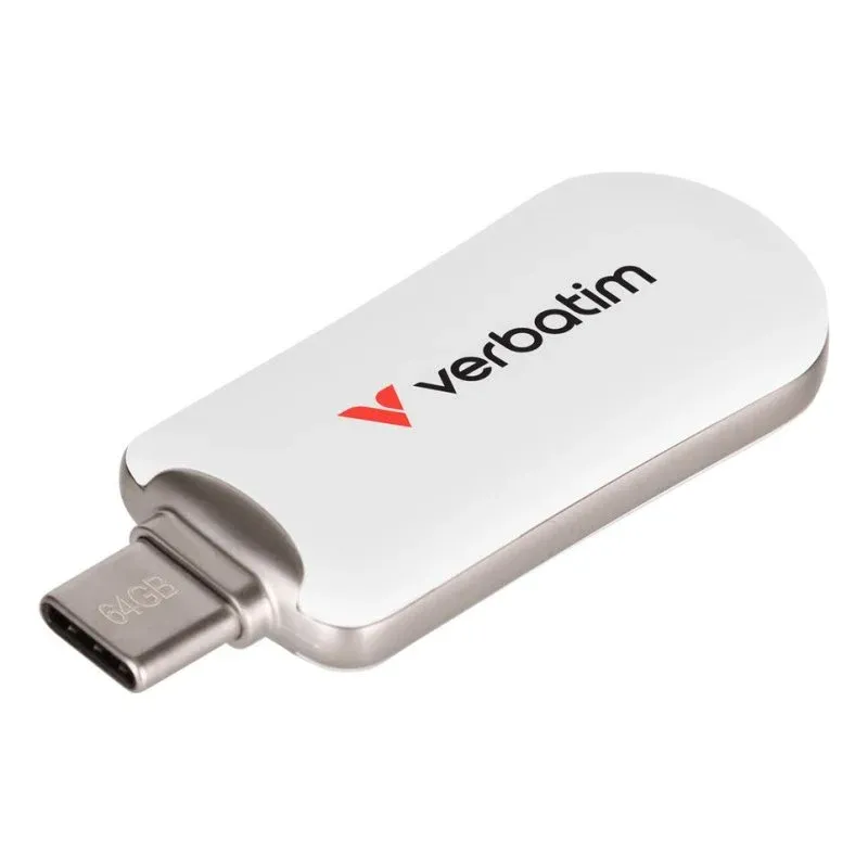 Pen Drive Pen USB Verbatim 30228 64 GB USB Tipo C 3.2 Gen 1 100 MB/s Branco