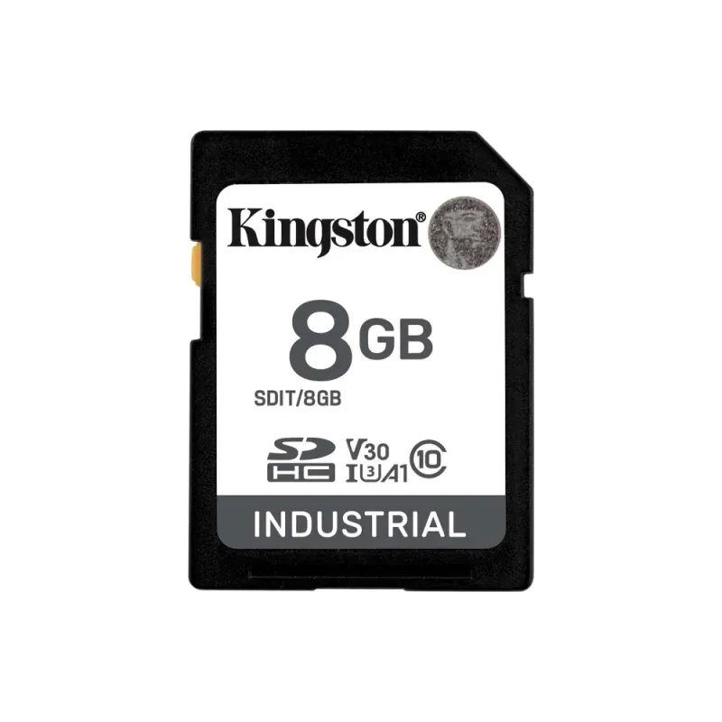 Cartão de Memória SDHC Kingston 8GB Industrial C10 UHS-I U3 V30 A1 pSLC