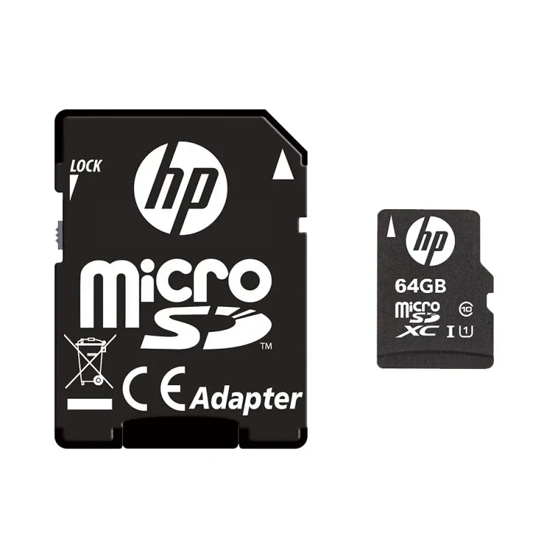 Cartão Memória MicroSDXC HP UHSI U1 64GB c/Adaptador