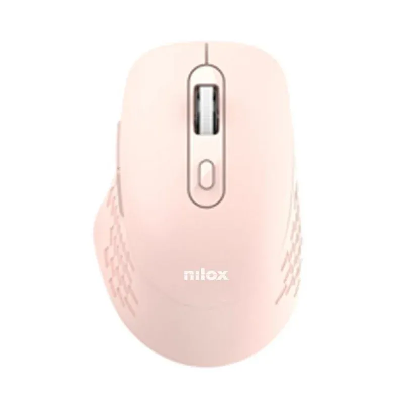 Ratón Nilox Dual Wireless Bluetooth USB 1600DPI Rosa 6 Botões Silencioso