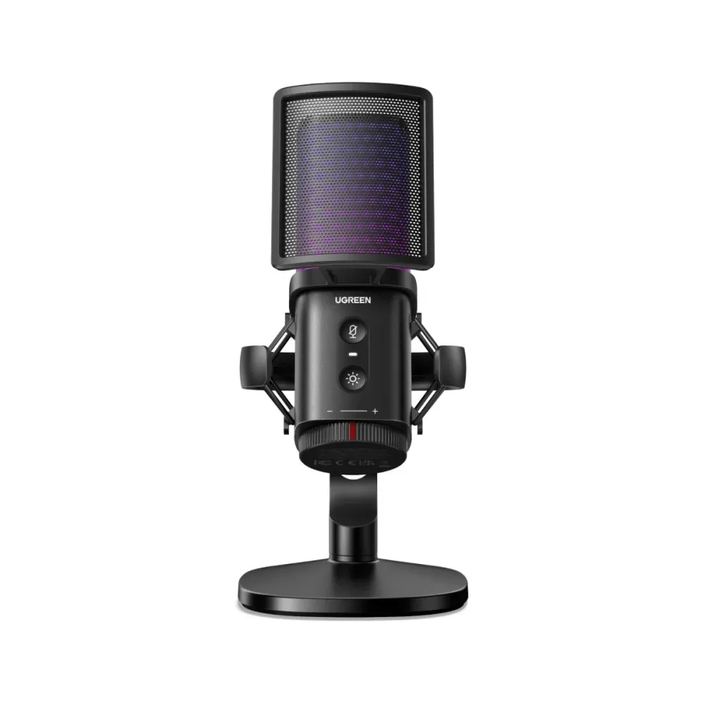 Microfone Ugreen CM581 USB-C 24-Bit 96kHz RGB Preto