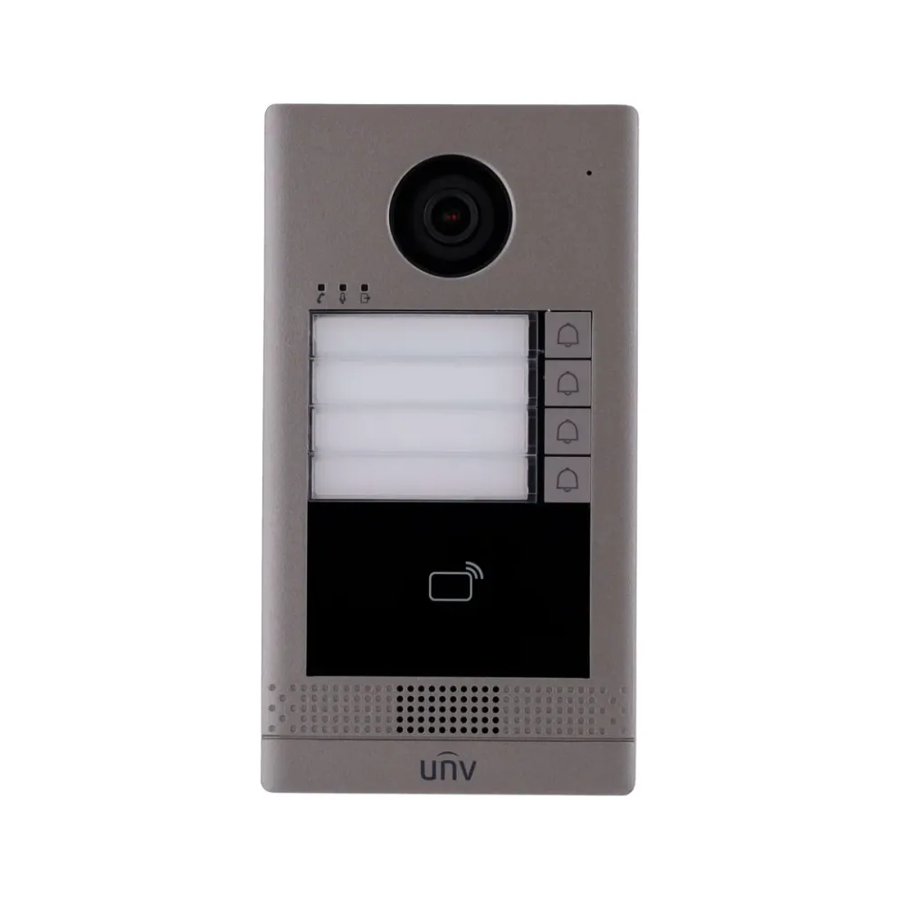 Sistema de vídeo porteiro Uniview IP 2MP Cinzento - UV-OEU-202S-HMK4