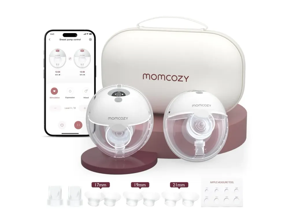 Extrator De Leite Elétrico MOMYCOZY M5 Smart (2 Unidades - Controlo Por App - Cinzento)