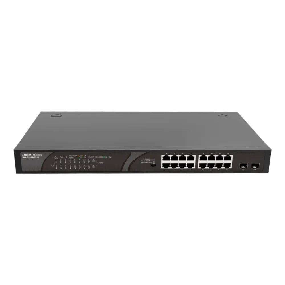 Switch Reyee 18 Portas Gigabit PoE - RG-ES118GS-P