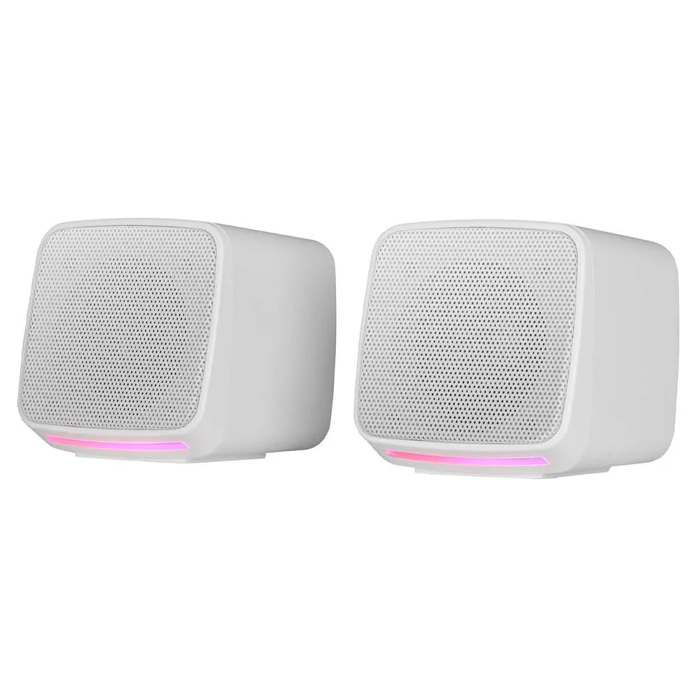 Colunas Mars Gaming MS-PRO RGB Stereo 2.0 10W Brancas