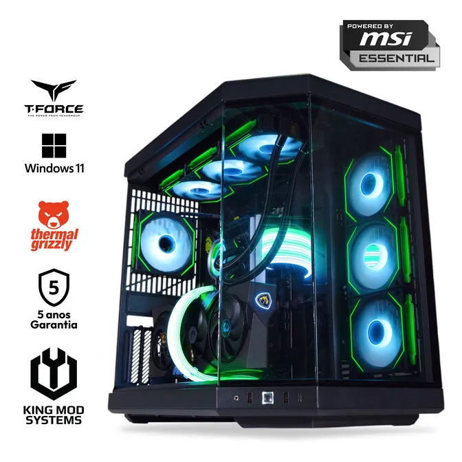 Computador King Mod Gamer-PC HYTE Ryzen 7 9800X3D 32GB DDR5 2TB RTX 5080 WiFi W11 V2