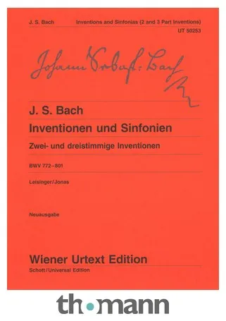 Wiener Urtext Edition Bach Inventionen und Sinfonien