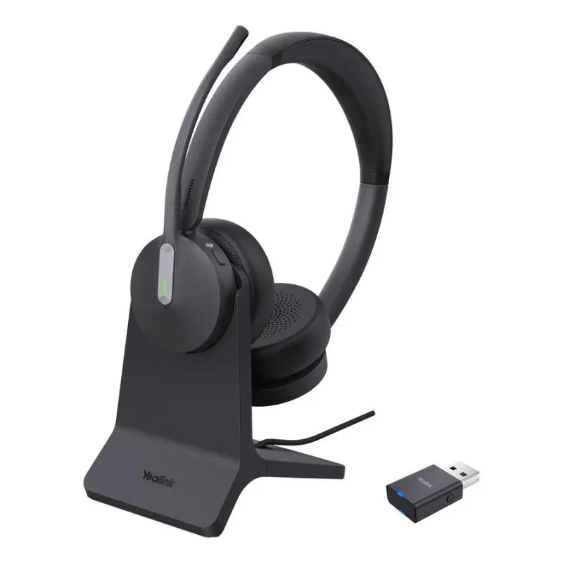 Auriculares Yealink WH64 sem fios Bluetooth para escritório e Teams pretos