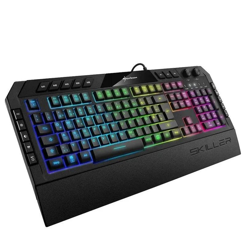 Teclado Sharkoon Skiller SGK5 mecânico RGB personalizável QWERTZ alemão