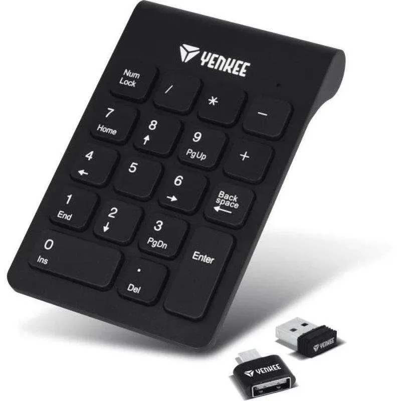 Teclado Yenkee YKB 4020 Numérico Sem Fios Compacto Preto 2,4 GHz USB-C