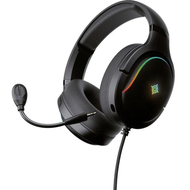 Auriculares Nova Gaming Borealis com cabo 3,5 mm, drivers 40 mm, microfone destacável RGB preto