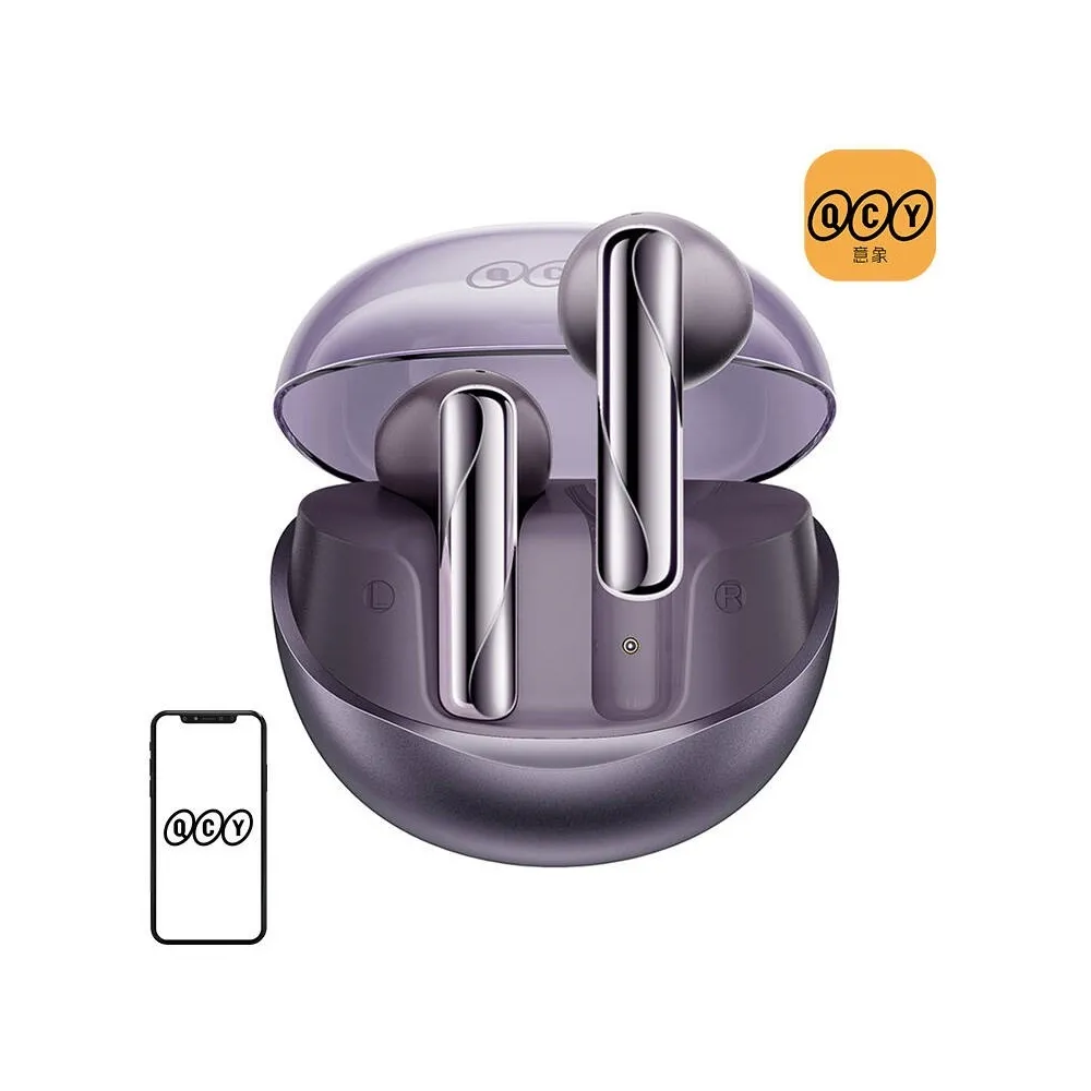 Auriculares Bluetooth AilyBuds Clear T32 (Roxo) - QCY
