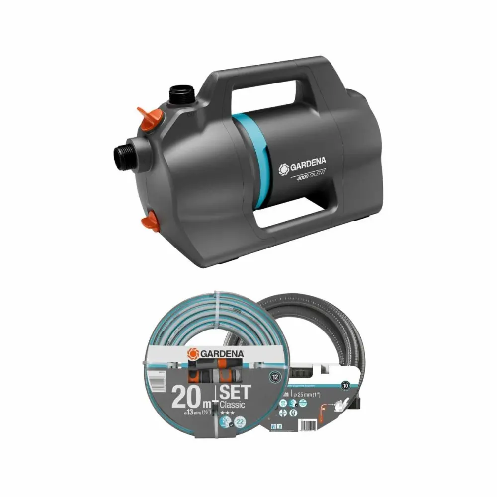 Conjunto de Bomba de Água Gardena 4100 Silent 550W 4100 l/h - 9051-20