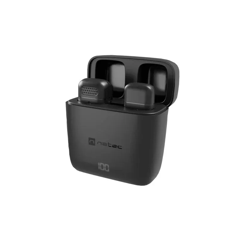 Microfone de lapela sem fios Natec Hopper SNR 65 dB com mala de transporte