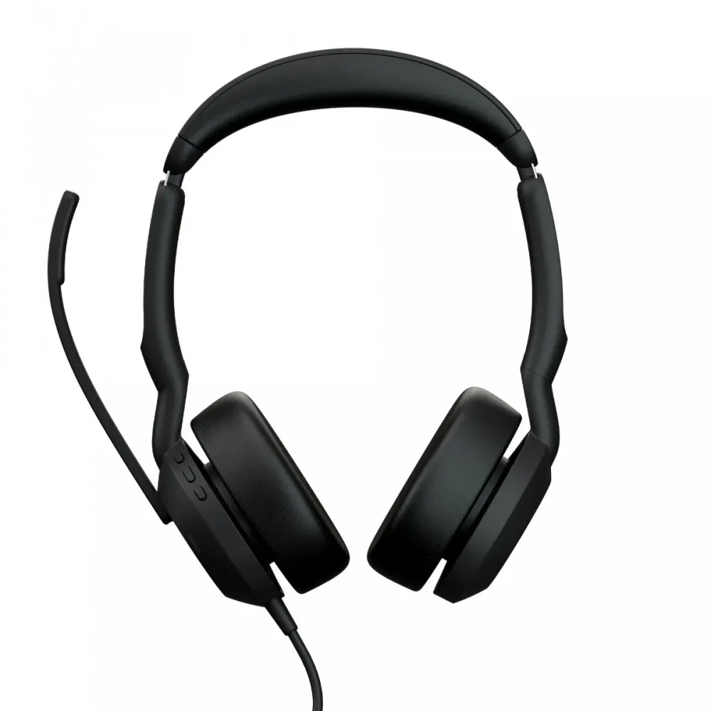 Auriculares Jabra Evolve2 50 com cabo USB-A, Bluetooth 5.2, Cancelamento Ativo de Ruído, Escritório Preto