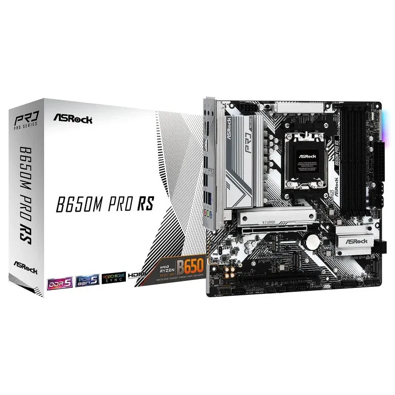 Placa mãe Asrock B650 AMD B650 AM5 Micro ATX B650M Pro RS DDR5 PCIe 5.0 RGB