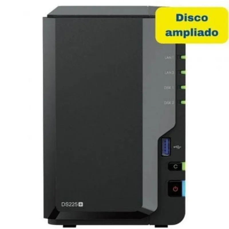 NAS Synology Diskstation DS225+ 2 Baias 3.5"/ 2.5" 2GB/ 8TB Formato Torre