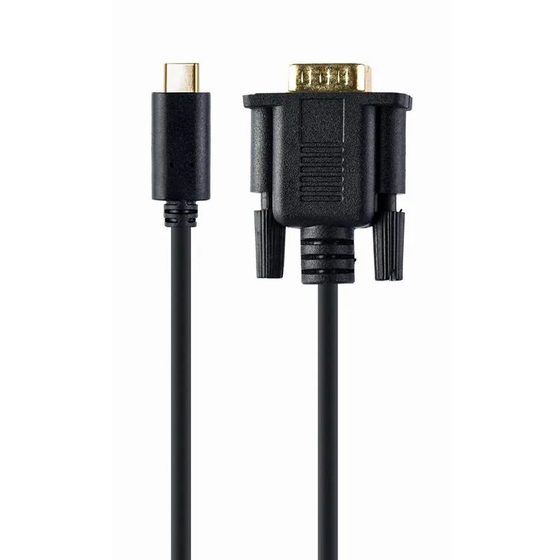 Cabo Adaptador Gembird USB-C para VGA-M 2m Preto - Blister
