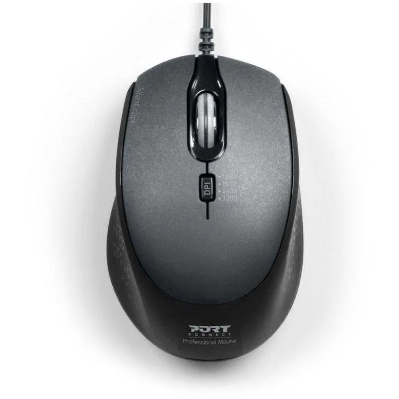 Ratón Port Designs 900711-B USB-A USB-C 3600 DPI Preto Silencioso