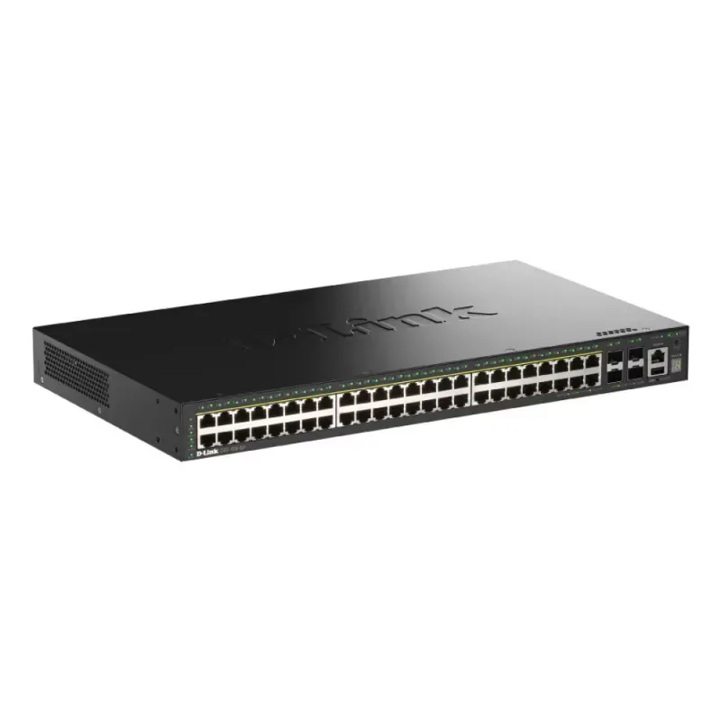 D-Link SmartPro DGS-1530-52P - Interruptor - inteligente - 48 x 10/100/1000 (PoE+) + 4 x 10 Gigabit SFP+ - desktop, montável em trilho - PoE+ (370 W)