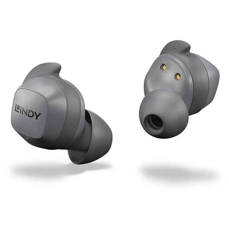 Auriculares Lindy LE400W sem fios Bluetooth 5.0 intra-auriculares cinzentos