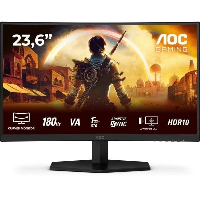 Monitor AOC C24G42E 23,6" FullHD 180Hz VA Curvo HDR10 AdaptiveSync Altifalantes 1ms