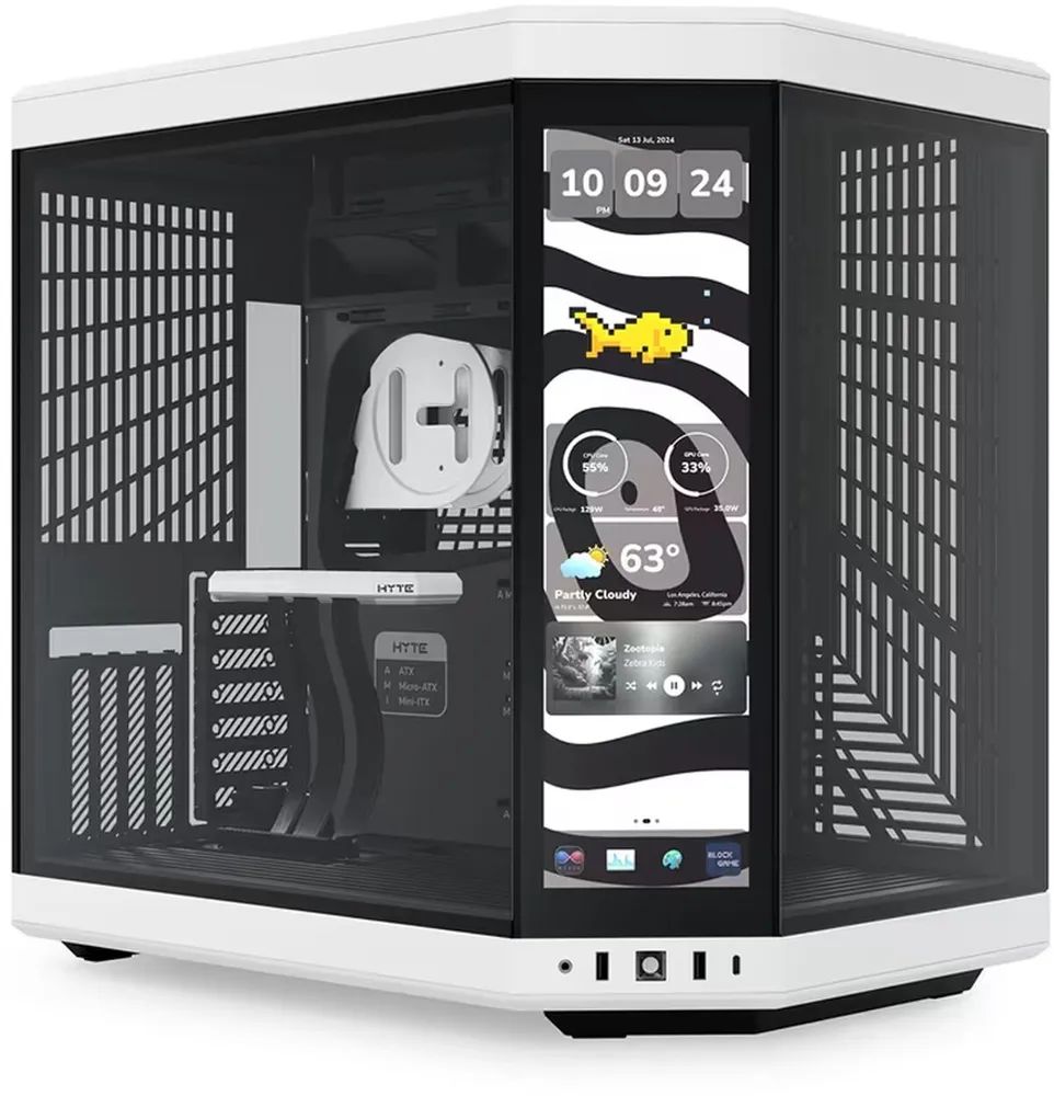 Caixa E-ATX Hyte Y70 Touch Infinite Vidro Temperado Preto/Branco