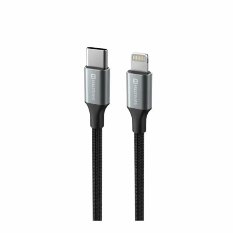 Swissten - Textile II Cable USB-C - Lightning (1.5m-black)