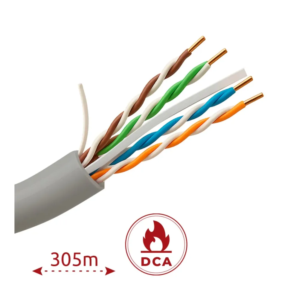 Cabo De Rede Uniview UTP Cat6 305m Branco - UV-UTP6-300-BC24AWG-DCA-B-W