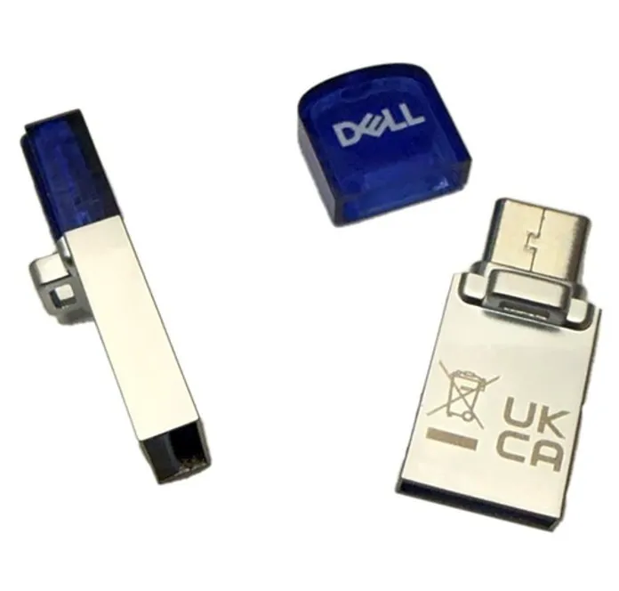 Pen Drive Dell AD564596 256 GB USB Type-A e Type-C Azul Prateado