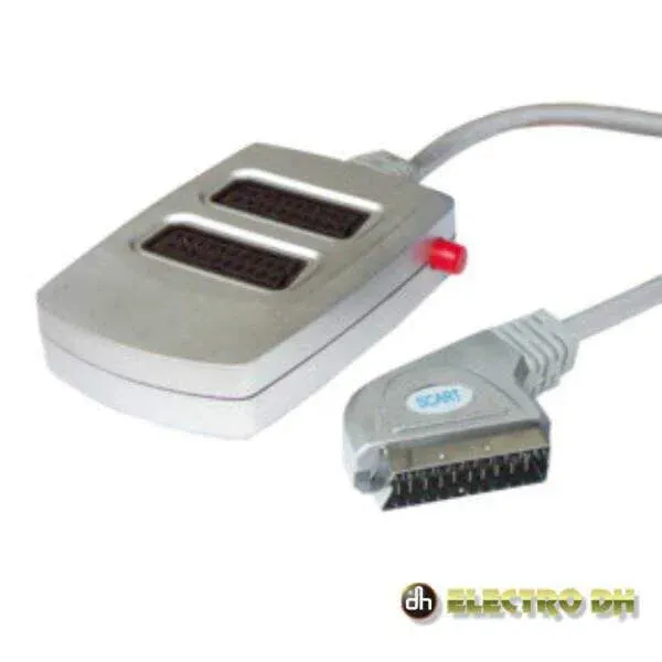 Distribuidor Comutador Scart Macho/ 2 Scart Fêmea