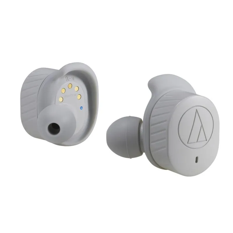 Audio-Technica ATH-SPORT7TWGY Auriculares Desportivos Sem Fios Bluetooth com Microfone e Resistência à Água Cinzentos