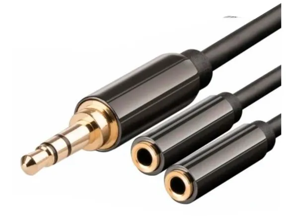 ProK Cabo Jack 3.5mm Macho / 2 Jack 3.5mm Fêmea 1m St