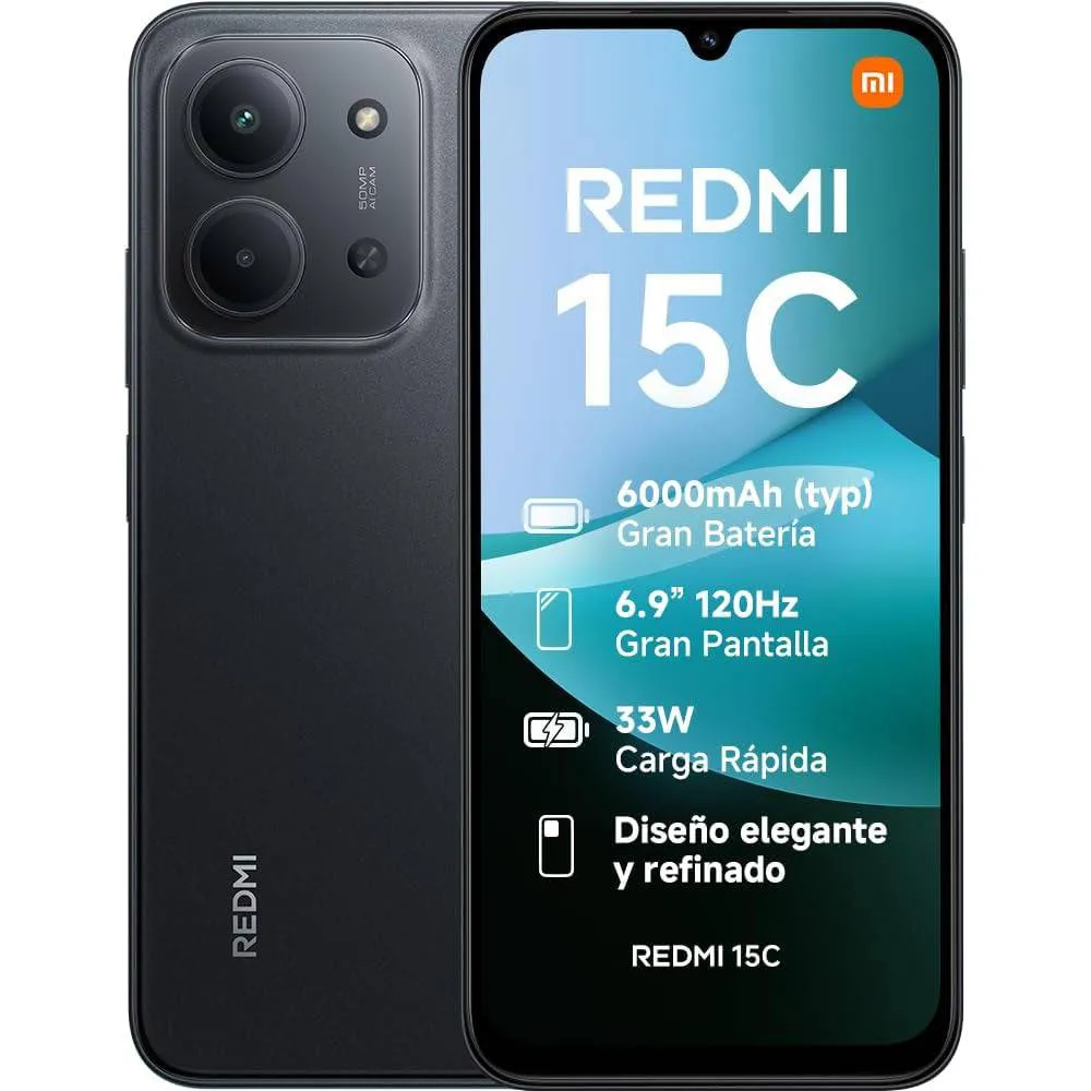 Smartphone Xiaomi Redmi 15C 4G 6.9 4GB/128GB Dual SIM Midnight Black