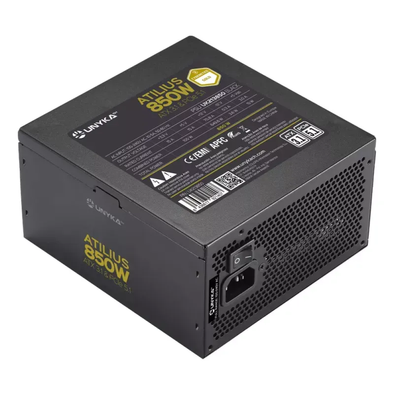 Fonte de Alimentação Gaming Atilius 3.1 850W-BLACK - GOLD Full Range