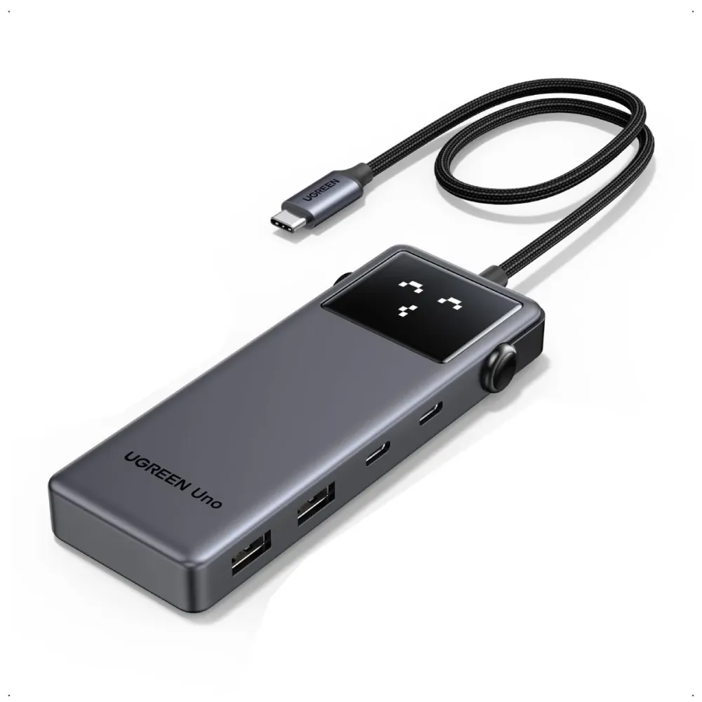 Hub USB-C Ugreen CM888 6 em 1 PD 85W HDMI 5Gbps Cinzento