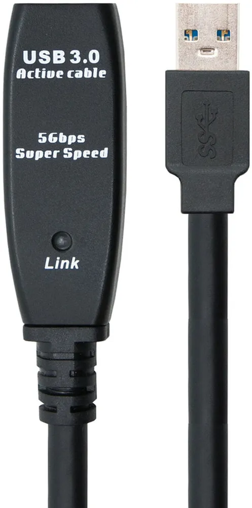 Cabo USB 3.0 Nanocable Extensão USB-A M/F 15 M Preto