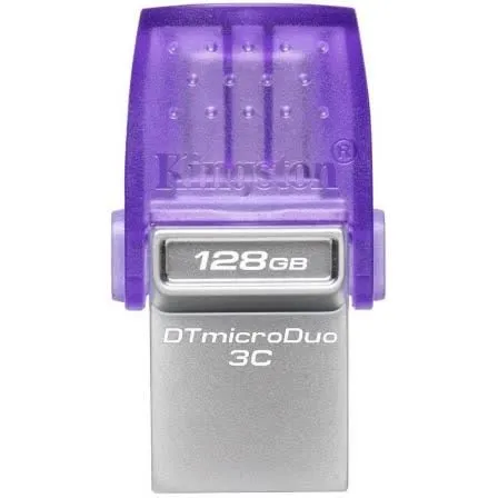 Pen Drive DataTraveler MicroDuo 3C 128GB USB 3.2 Gen 1 (Roxo) - KINGSTON