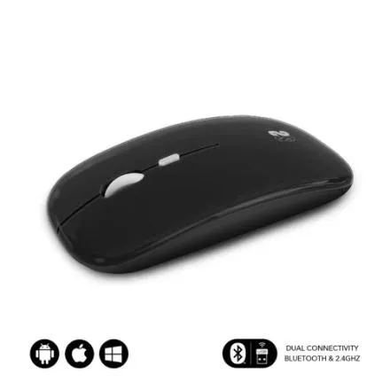 Rato Sem Fio Subblim Dual Flat 1600 DPI Preto
