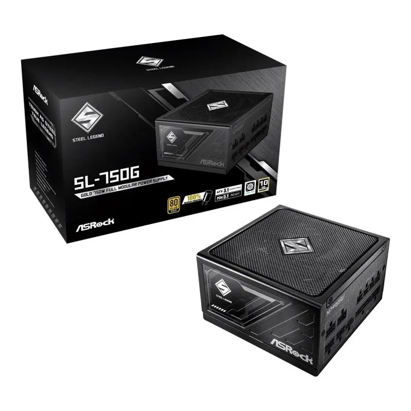 Fonte Alimentação Asrock Challenger CL-750G Fonte de Alimentação 750W 80 PLUS Gold