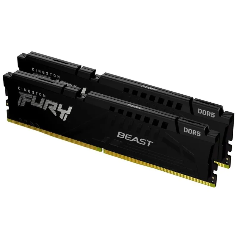 Memória RAM Kingston FURY Beast 64GB 2x32GB DDR5 5600MHz CL36 Intel XMP AMD EXPO Preto