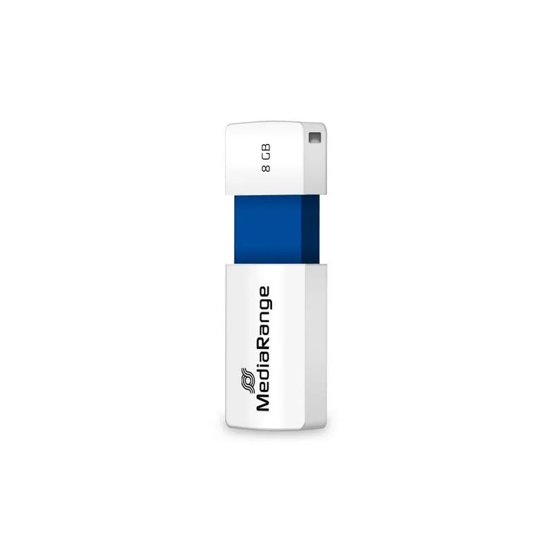Pen Drive Pen USB MediaRange MR971 8GB USB 2.0 deslizante azul branco