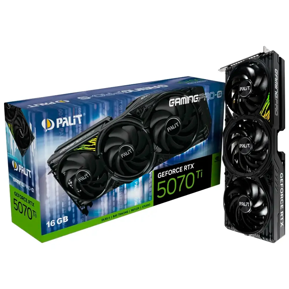 Placa Gráfica Palit NVIDIA GeForce RTX 5070 Ti Blackwell GamingPro-S 16GB GDDR7 DLSS4