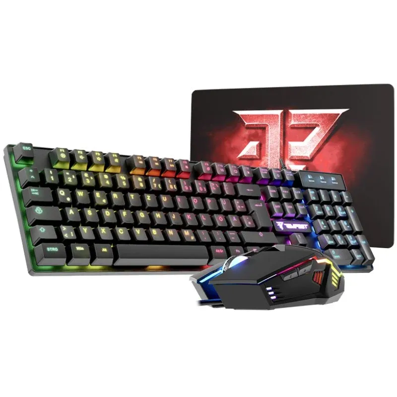 Conjunto Tempest Calamity 3 em 1 Teclado para jogos (Alemães) + Rato + Tapete de rato