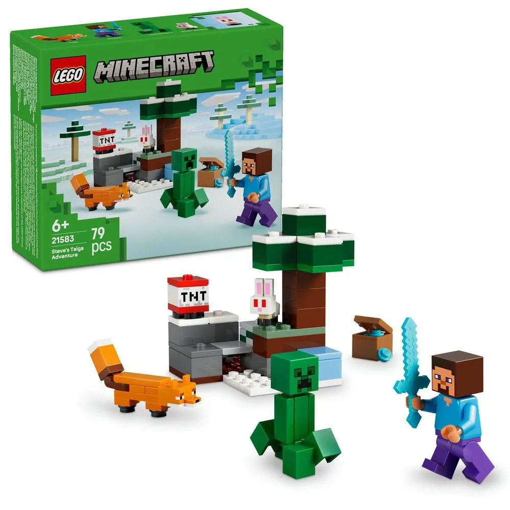 LEGO Minecraft: Aventura em Taiga do Steve | Idades 6+ | 79 Peças | Item 21583