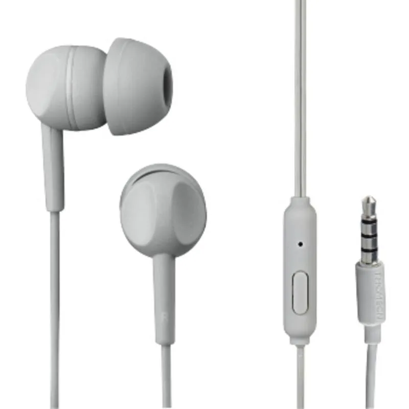 Auriculares Thomson 132481 com cabo, conetividade 3,5 mm, chamadas e música, cinzento