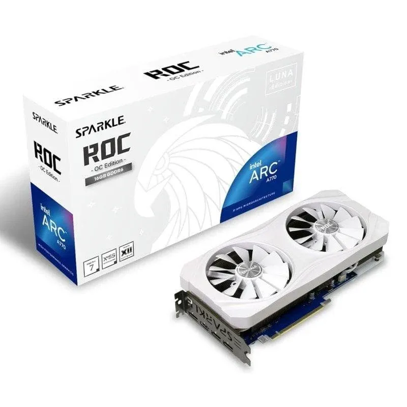 Placa gráfica Sparkle Intel Arc A770 ROC OC Edition 16GB GDDR6 Branco